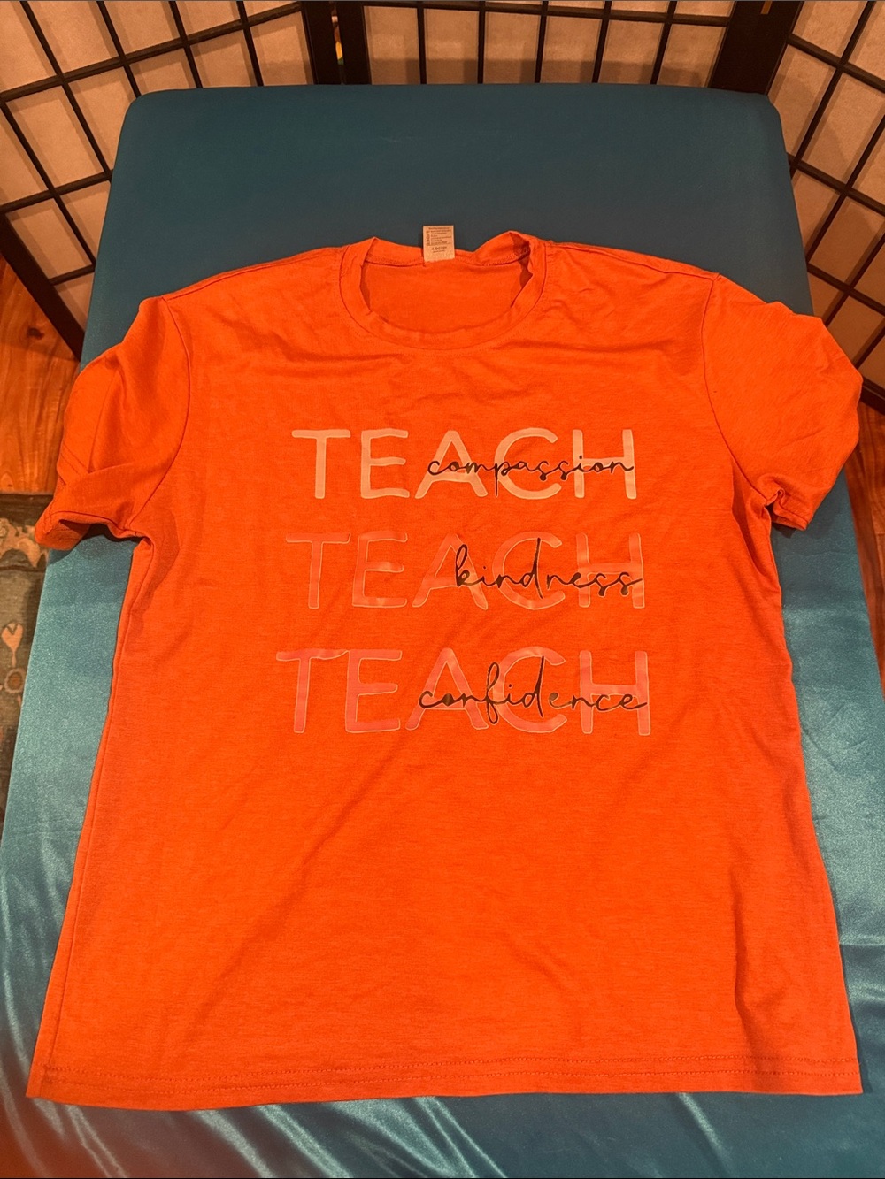 Kids Orange 'Teach Compassion, Kindness, Confidence' Graphic Tee (G1)